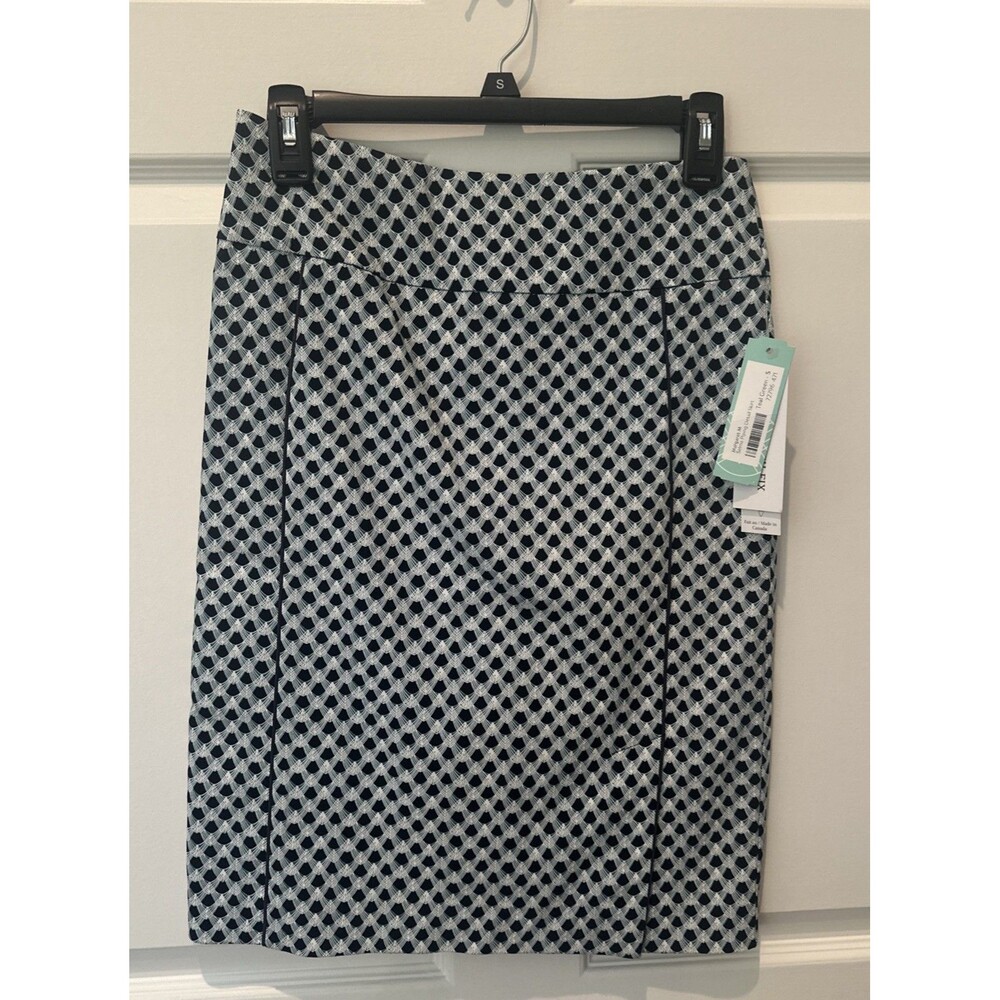 Margaret M Selma Geometric Pattern Piping Detail Pencil Skirt Ladies Size Small